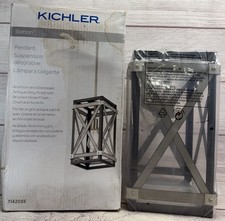 Kichler Stetton Anvil Iron Distressed Antique Grey Farmhouse Square Hang Light picture