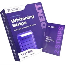 NEW DR.DENT Purple Whitening Strips | Peroxide Free Gentle Teeth Whitening 14 Ct picture