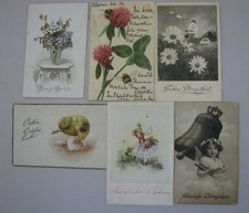 Postcard Vintage German Happy Easter and Pentecost Post Card 1903-1939 Lot of 6 picture