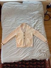 J.Crew Men's Cream Cable-Knit Shawl Collar Cardigan, 100% Cotton — Size Large picture