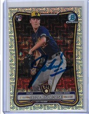 Jacob Misiorowski Autographed 2026 Bowman Chrome MOJO Refractor 35 Rookie Card picture