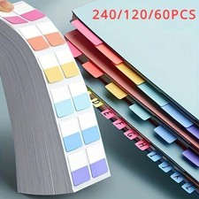 60-240pcs Sticky Index Tabs Colored Book Sticky Tabs for Notebooks File Page Tab picture