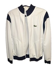 Lacoste Sport Men’s Track Jacket White Navy Full Zip Colorblock Y2K Vintage M picture