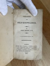 Rare First Edition Book  🚨🚨  Self Knowledge, John Mason  -  1810 picture