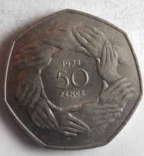 1973 GREAT BRITAIN 50 PENCE - Excellent Coin -  - Bin #409 picture