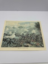 Antique Kurz & Allison Battle of Bull Run Civil War Color Lithograph picture