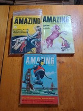 3 Amazing Stories Magazines Pulp Science Fiction 35¢ B122 picture