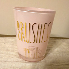 Rae Dunn Pink Plastic Reusable Makeup Brush Holder Cup 