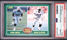 MARK DUPER & MARK CLAYTON 1989 Score #283 PSA 10 Marks Bros. Miami Dolphins🏈🐬 picture