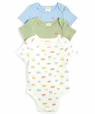 NEW 3PC Baby Boy Bodysuits Set Cotton Short Sleeve 0-3M picture