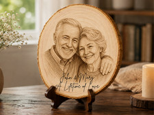 50th Anniversary Gift for Parents Personalized Wood Photo Custom Engraved picture
