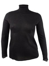 Anne Klein Women's Metallic-Flecked Turtleneck Sweater (M, Anne Black Metallic) picture