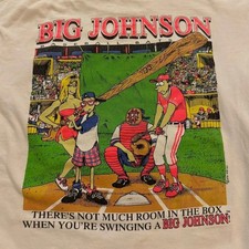 Retro 1992 Big Johnson Baseball Bats Spinoff Graphic T shirt vtg Reprint S-5XL picture