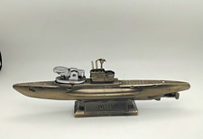 Vintage Japan U-581 German U-Boat Submarine Table Lighter WWII Novelty Metal picture