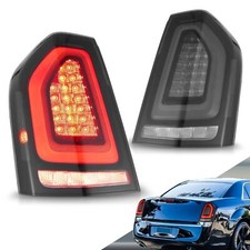 VLAND Pair Smoky LED Tail Lights Fit 2011-2014 Chrysler 300 W/Startup Animation picture