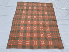 Vintage Welsh Wool Tapestry Blanket Bedspread Bedcover Reversible 209x171 Cm picture