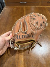 Vintage Spalding Yogi Berra Catcher mitt, 42-7615, Chrome Tanned Top Grain, Mint picture