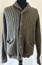 Vintage Willis & Geiger Cardigan Jacket Wool Cotton Flannel Lined Men L A8 picture