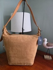 Margot Sienna Large Bucket Bag Tan Croc Embossed Suede Leather Shoulder Bag NWT picture