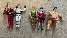 Vintage 1993 Hasbro Street Fighter II Action Figure Lot – Ryu Ken Guile M Bison picture
