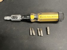 MOLINE TOOL WORKS Ratcheting Flex Screwdriver, Phillips & Slotted Bits, USA picture