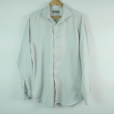 Canali Impeccabile Dress Shirt Mens 16.5 42 Light Green Textured Cotton Italy picture