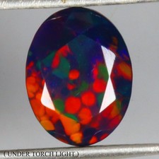 Oval Cab Natural AAA Floral Flash Play Of Color Black Opal 1.15ct 9x7mm Gemstone picture