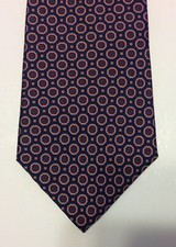 VTG Don Looper NWT Tie Necktie Blue w/ Red Geometric Print Silk picture