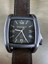 Bertucci C-1T DX3 Solid Titanium Tank Watch Swiss Ronda Date Leather 100M Mens picture