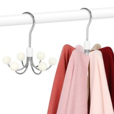 Hoodie Hangers 2-Pack with 6 Wood Balls, 360°Swivel Purse Hanger, Scarf Hange... picture
