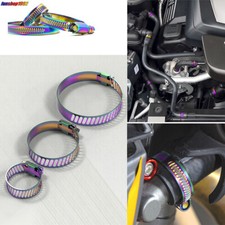 2PCS Car Motorcycle 304 Stainless Steel Hose Clamp Burnt Titanium Multicolor picture