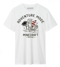 Minecraft Adventure Mode Cute Boy's White T-Shirt, Szs M, XL. Brand New w/ Tags picture