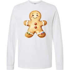 Inktastic Gingerbread Man Cookie Long Sleeve T-Shirt Holiday Christmas Mens Tee picture