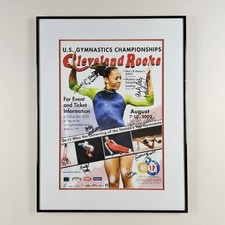 ART - Signed Autographed US Gymnastics Championship Poster Ad 22.5x17.25 Framed picture
