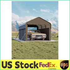 10'X15'X9'All-Weather Metal Carport,Enclosed Car Ports for Sedans,Tractor W/Tarp picture