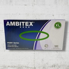 NEW Ambitex V5201 Series Latex Free Clear Vinyl Gloves Extra Large picture