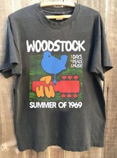 Woodstock Summer of 69 Logo Graphic Charcoal Unisex T-shirt Vtg S-5XL WA4323 picture
