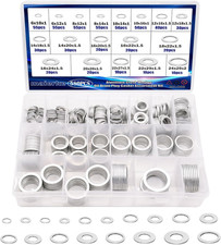 580PCS Crush Washer Oil Drain Plug,18 Sizes Aluminum Oil Drain Plug Gasket Assor picture
