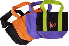 NEW & AUTHENTIC - Trader Joe’s Halloween Mini Canvas Totes Bags - Full Set of 4 picture