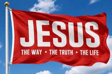 Jesus The Way The Truth The Life Christian Faith Flag Wall Banner picture