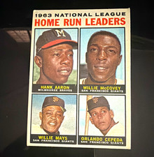 Topps 1963 NL Home Run Leaders #9 Aaron Mays McCovey Cepeda Baseball picture