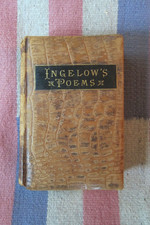 Antique 1884 Alligator Leather Cover The Poetical Works Of Jean Ingelow HC picture
