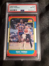 1986-87 Fleer Basketball PSA 8 #82 Isiah Thomas Pistons Rookie picture