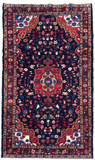 Vintage Hamedan Tribal Hand Knotted Wool Oriental Area Rug 5x10 Navy Red picture