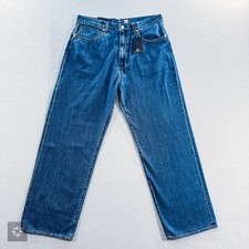 Levi Blue Tab Marker Loose Fit Jeans Dark Wash Selvage Japanese Denim Size 38X34 picture