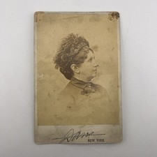 Antique 1890s Cabinet Card Photo Mrs M Negus - NY Maritime History Portrait picture