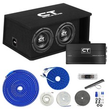 CT Sounds Dual 8” 1600W Complete Bass Package with Loaded Sub Box and Amp picture