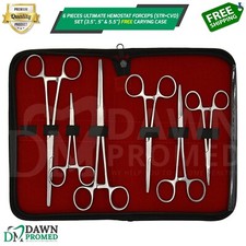 6-Piece Ultimate Hemostat Forceps Set Fishing Pliers FREE Case Kit-2 German Gr picture