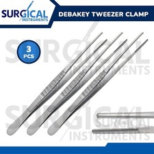 3 Pcs DeBakey Vascular Surgical Thumb Tissue Forceps Atraumatic Tweezers Set picture