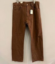 Levi’s Premium 551Z Authentic Straight Men’s Jeans 36x32 Brown NWT Distressed picture